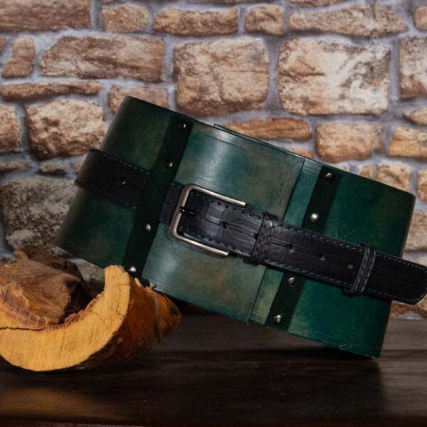 leather belt green 01